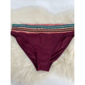 LA BLANCA CROCHET WAISTBAND METALIC GILD NWOT  SIZE 14